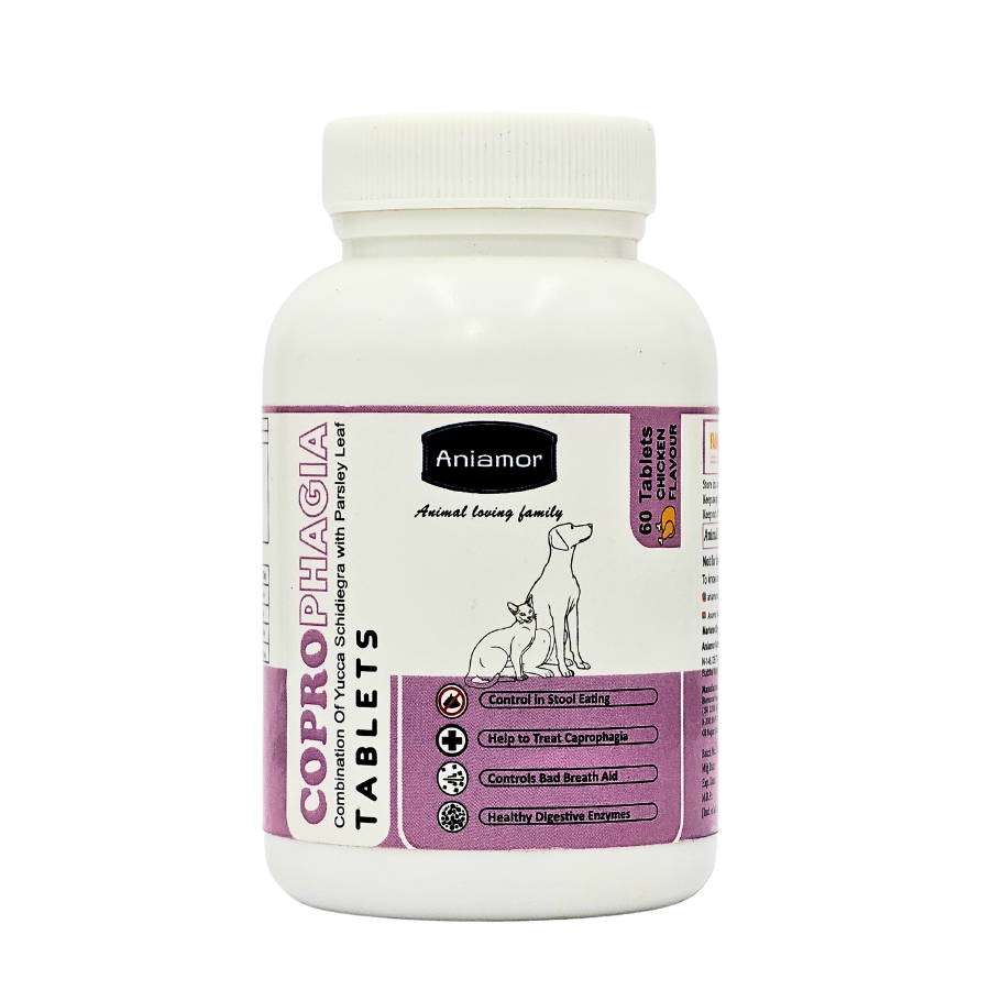 Aniamor Pet Supplements Coprophagia Tablets 60 pcs - Chicken Flavor (Stool-Eating Deterrent)